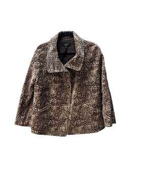 Talbots Women's Leopard Print Cotton Velvet Jacket Size 8